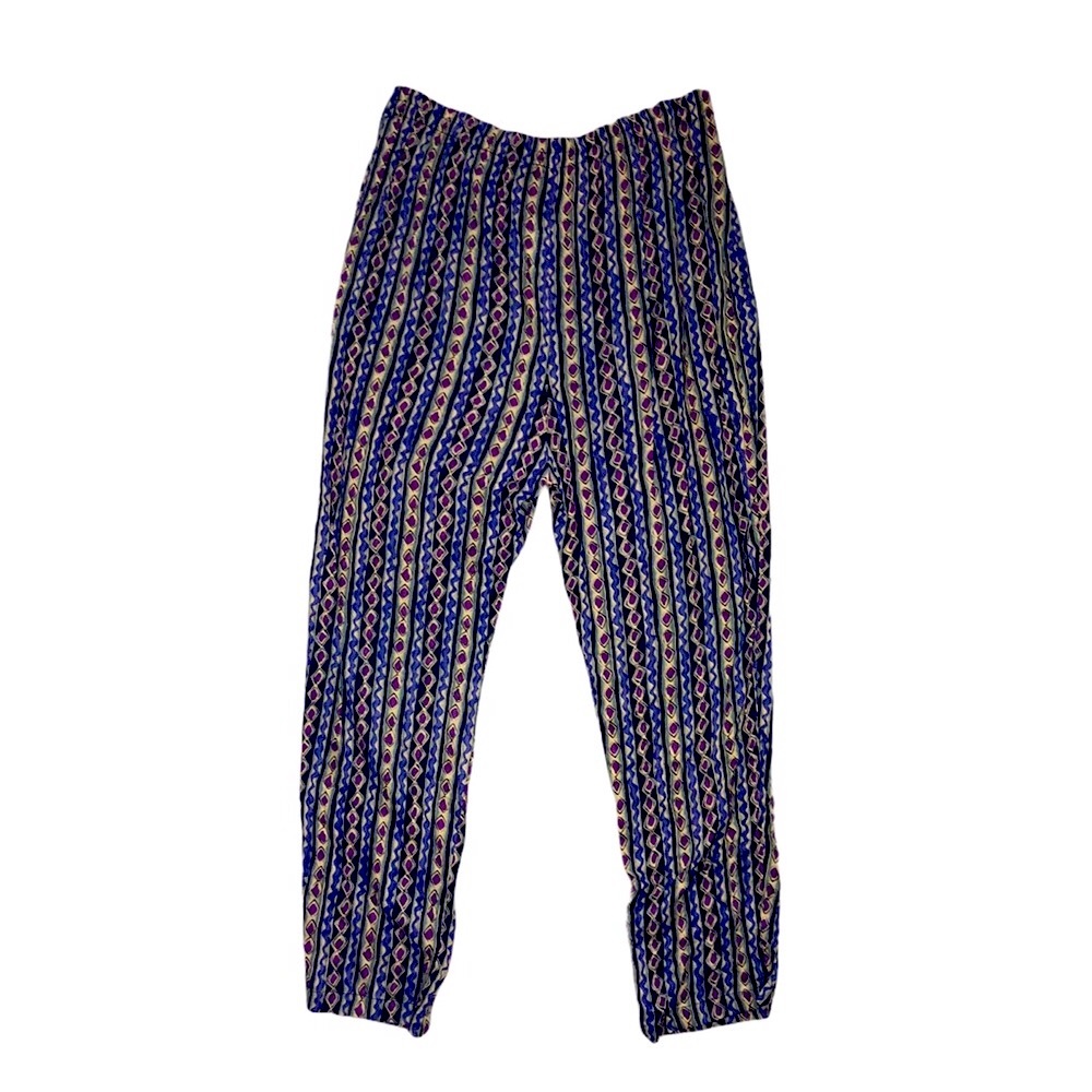 Vintage tribal print elastic waist pants